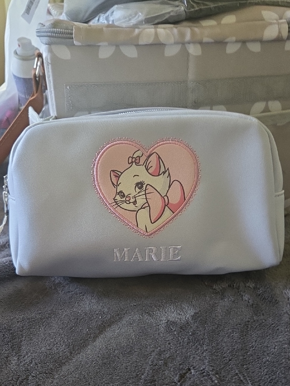 Disney Marie Cosmetic Pouch in Light Blue and Pink